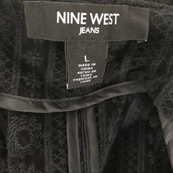 PRICE IS FIRM - NINE WEST Black Lace Cotton Long Vest Size Large - Picture 7 of 7